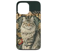 Carcasa para iPhone 13 Pro MAX Gato Maine Coon Vintage Estilo William Morris