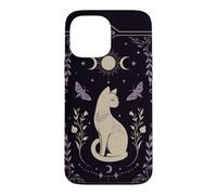 Carcasa para iPhone 13 Pro MAX Gato místico Celestial Luna Polilla Botánica Arte Oculto