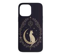Carcasa para iPhone 13 Pro MAX Gato místico Luna Celestial Boho Floral Bruja Felino