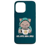 Carcasa para iPhone 13 Pro MAX Gatos, café, satanás y hechizos Lindo Gato Oculto