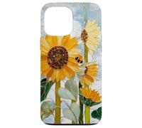 Carcasa para iPhone 13 Pro MAX Girasol Abeja Art Nouveau Floral Botanico Cielo Mosaico Sol