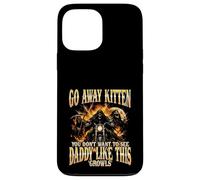 Carcasa para iPhone 13 Pro MAX Go Away Kitten, Divertido Bootleg Daddy Sigma Skeleton Biker