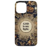 Carcasa para iPhone 13 Pro MAX God Is My Light Biblia Cristiana Fe Vintage Flower Floral