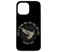 Carcasa para iPhone 13 Pro MAX God Is Within Her Salmo 46:5 Verso de la Biblia Paloma Arte Vintage
