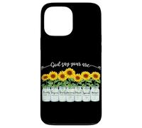 Carcasa para iPhone 13 Pro MAX God Says You Are Girasol Mason Jar Christian Religious