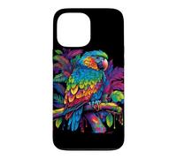 Carcasa para iPhone 13 Pro MAX Gráfico de aerógrafo Retro Colorido Loro pájaro Tropical