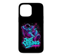Carcasa para iPhone 13 Pro MAX Gráfico de Astronauta Morado y Verde Azulado Just Vibing para Hombre