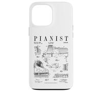 Carcasa para iPhone 13 Pro MAX Grand Piano Old Vintage Patent Pianist Dibujo Print