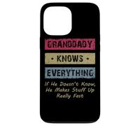 Carcasa para iPhone 13 Pro MAX Granddaddy Knows Everything Humor Saying Retro Grandpa