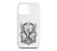 Carcasa para iPhone 13 Pro MAX Griffin Sagrado Guardián Mítico Criatura Grabado Línea Arte