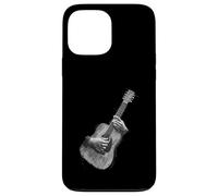 Carcasa para iPhone 13 Pro MAX Hand Drawn Guitar Sketch Design, Expressive Acoustic Music