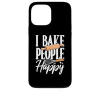 Carcasa para iPhone 13 Pro MAX Happy Kitchen Lover I Bake People, Divertido Juego de Palabras para Hornear