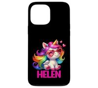Carcasa para iPhone 13 Pro MAX Helen Nombre Personalizado Colorido Unicornio Mujer Ni