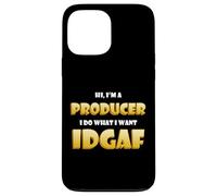 Carcasa para iPhone 13 Pro MAX Hi I'm a Producer Idgaf Funny Song Music or Movie Producing