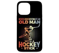 Carcasa para iPhone 13 Pro MAX Hockey Abuelo Viejo Jugador de Hockey sobre Hielo