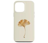Carcasa para iPhone 13 Pro MAX Hoja de Ginkgo Acuarela Dorada Diseño Minimalista Botánico