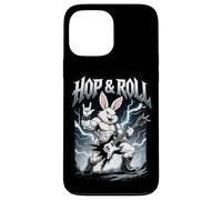 Carcasa para iPhone 13 Pro MAX Hop and Roll Heavy Metal Bunny Rabbit Guitarra Eléctrica Rocker