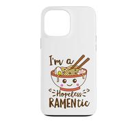 Carcasa para iPhone 13 Pro MAX Hopeless Ramentic Lindo Kawaii Ramen Fideos Pun Texto Blanco