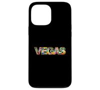 Carcasa para iPhone 13 Pro MAX Horizonte de Las Vegas con Edificios icónicos en Negrita Texto de Las Vegas