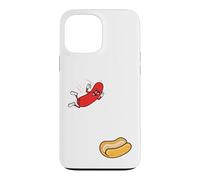 Carcasa para iPhone 13 Pro MAX Hot Dog Saltando En Bun Retro Summer BBQ Grill 4 de Julio