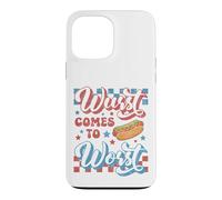 Carcasa para iPhone 13 Pro MAX Hotdog Wurst llega a lo Peor Divertido Perrito Caliente del 4 de Julio