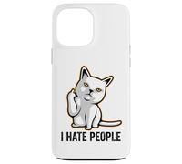 Carcasa para iPhone 13 Pro MAX I Hate People Sign,Funny Cat Giving The Finger Flipping Off