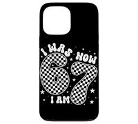 Carcasa para iPhone 13 Pro MAX I Was 6 Now I Am 7 Groovy Retro Checkered 7th Birthday Party