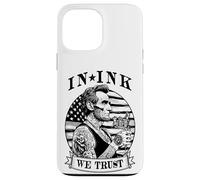 Carcasa para iPhone 13 Pro MAX In Ink We Trust Funny Tatuado Tatuado Lincoln Tattoo Bandera de Estados Unidos