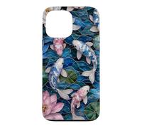 Carcasa para iPhone 13 Pro MAX Japanese Transgender Koi Fish Stained Art Trans Lotus Pond