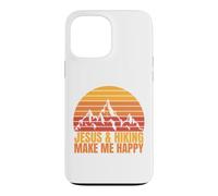 Carcasa para iPhone 13 Pro MAX Jesus and Hiking Make Me Happy Fun para Excursionistas Unisex