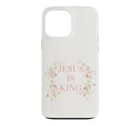 Carcasa para iPhone 13 Pro MAX Jesus Is King Christian Faith Floral Daisy Fresa