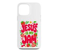 Carcasa para iPhone 13 Pro MAX Jesus is My Jam Cute Christian Strawberry Faith