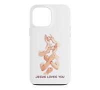 Carcasa para iPhone 13 Pro MAX Jesus Loves You - American Sign Language Watercolor