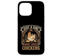 Carcasa para iPhone 13 Pro MAX Just A Girl Who Loves Chickens Floral Farmhouse Barn