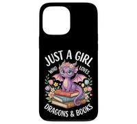 Carcasa para iPhone 13 Pro MAX Just A Girl Who Loves Dragons and Books Lector De Fantasía