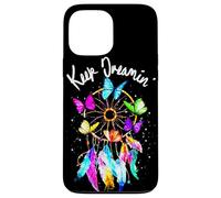 Carcasa para iPhone 13 Pro MAX Keep On Dreamin - Atrapasueños con Plumas de Mariposas Coloridas