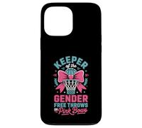 Carcasa para iPhone 13 Pro MAX Keeper of The Gender Reveal Free Throws or Pink Bows Party