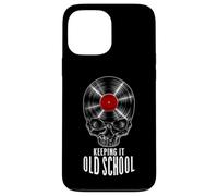 Carcasa para iPhone 13 Pro MAX Keeping It Old School Coleccionista de Discos de Vinilo Vintage Skull