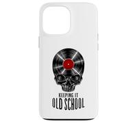 Carcasa para iPhone 13 Pro MAX Keeping It Old School Coleccionista de Discos de Vinilo Vintage Skull