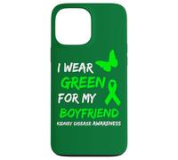 Carcasa para iPhone 13 Pro MAX Kidney Disease I Wear Green For My Boyfriend Ribbon