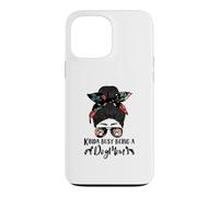 Carcasa para iPhone 13 Pro MAX Kinda Busy Being A Dog Mom Pharaoh Hound Funny Messy Bun