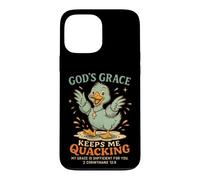 Carcasa para iPhone 13 Pro MAX La Gracia de Dios me Mantiene cuestionando Pato Cristiano