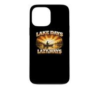 Carcasa para iPhone 13 Pro MAX Lake Days Lazy Ways Pesca Atardecer Retro Lake Life Regalo