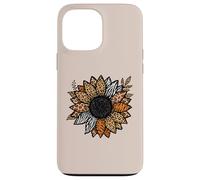 Carcasa para iPhone 13 Pro MAX Leopard Animal Print Sunflower Flower Safari Boho Aesthetic