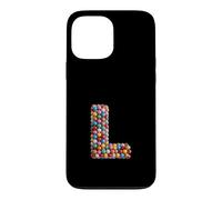Carcasa para iPhone 13 Pro MAX Letter L Candy Rainbow Sprinkles Monogram Men, Women, Kids