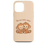 Carcasa para iPhone 13 Pro MAX Lindo Abrazando Baby Monkeys Besties Apoyo Emocional Amor