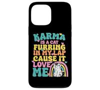 Carcasa para iPhone 13 Pro MAX Lindo Karma Es Un Gato Furring En Mi Regazo Porque Me Ama
