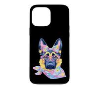 Carcasa para iPhone 13 Pro MAX Lindo Pastor Alemán Perro Amante Gráfico Rosa Gafas Floral