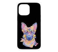 Carcasa para iPhone 13 Pro MAX Lindo Pastor Alemán Perro Amante Gráfico Rosa Gafas Floral