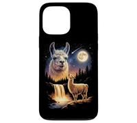 Carcasa para iPhone 13 Pro MAX Llama Aullando a la Luna, extraño Meme Divertido, Llama Alpaca de los 90